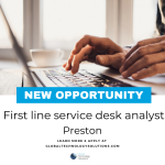 First line service desk analyst Job Ad