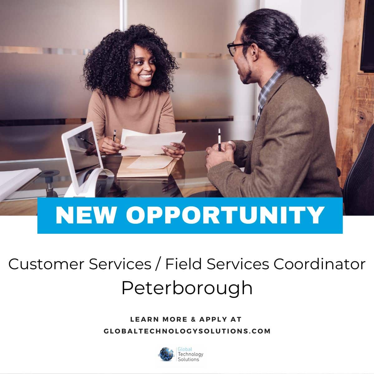Someone interview for a job in Peterborough.