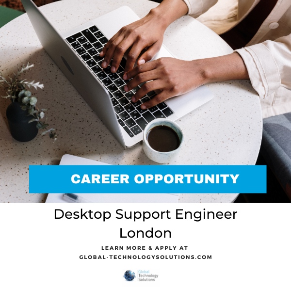 Typing on Laptop applying for Desktop Support contract jobs
