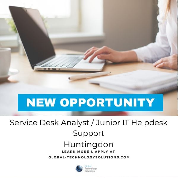 Typing on laptop, working it jobs in huntingdon
