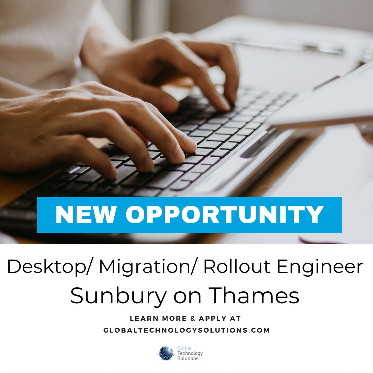 Jobs in sunbury on thames, Migration Engineer on laptop.